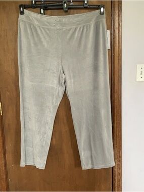 Sportelle gray velour velvet soft comfy pull on pant 2X